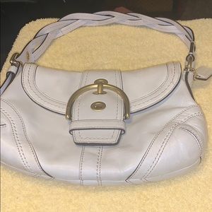 Off white leather shoulder bag coach